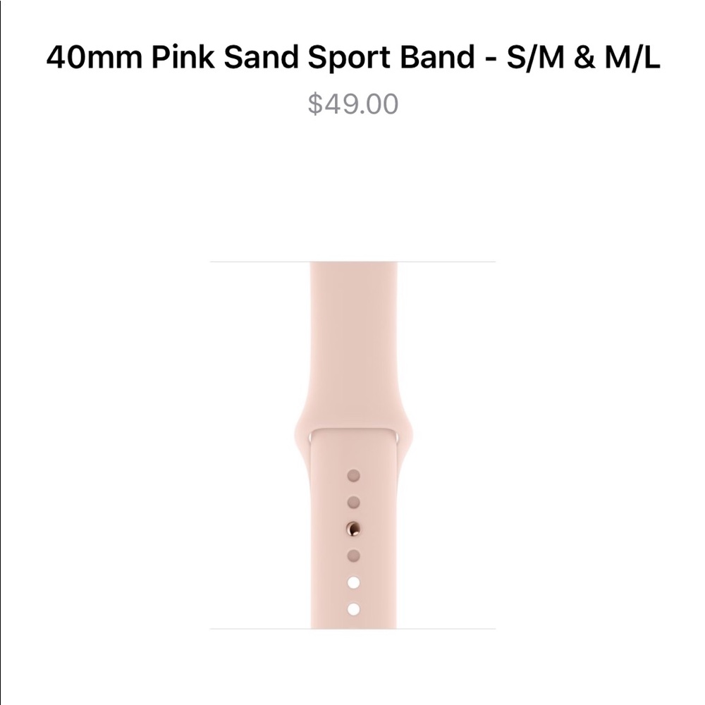 Apple 38mm/40mm Pink Sand Sport Band (GOLD PIN)